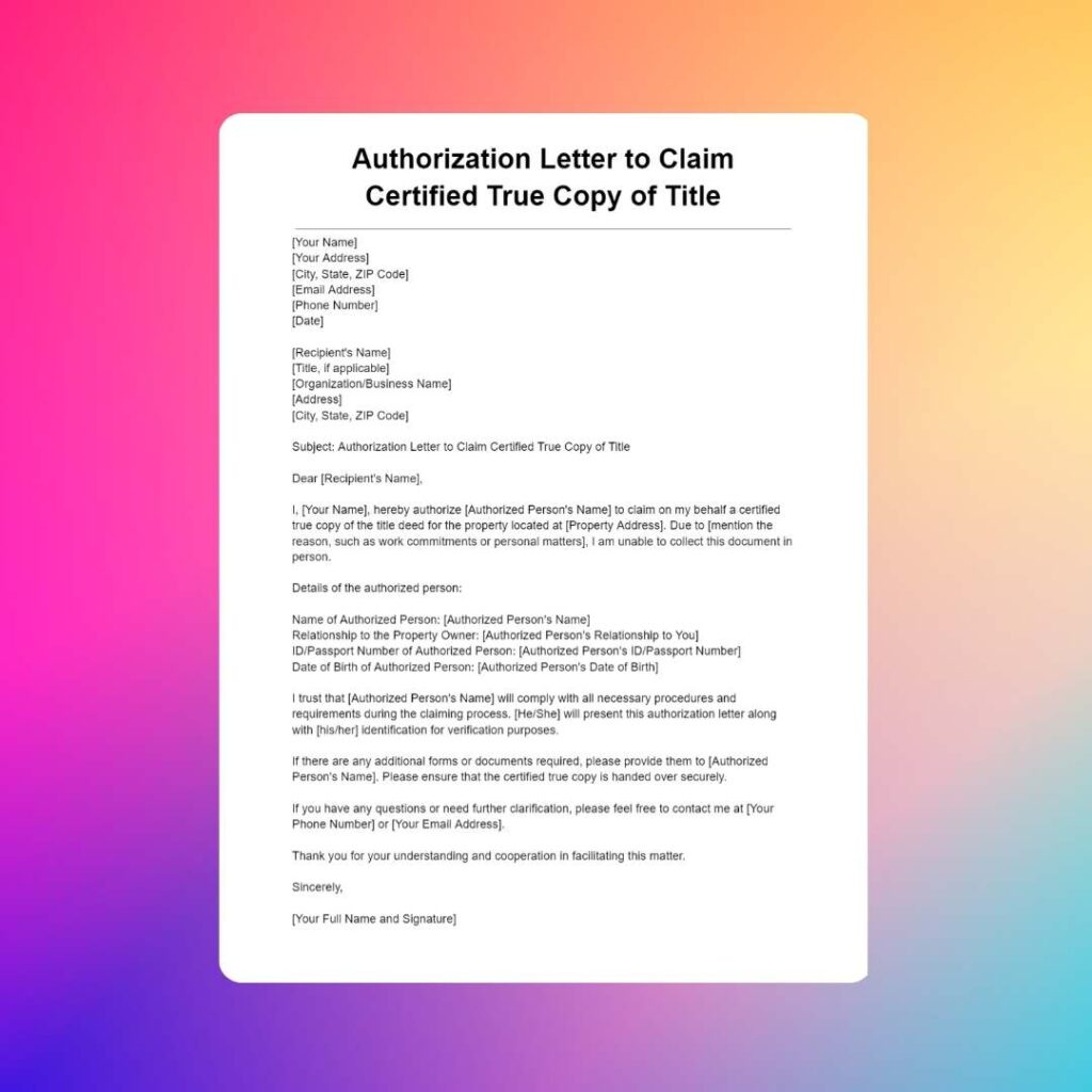 Authorization-Letter-to-Claim-Certified-True-Copy-of-Title