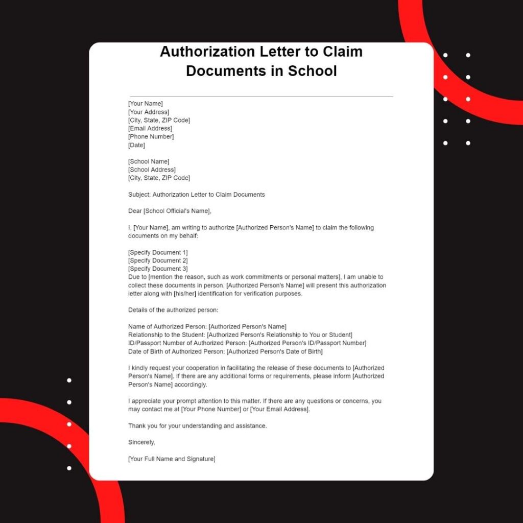 Authorization-Letter-to-Claim-Documents-in-School