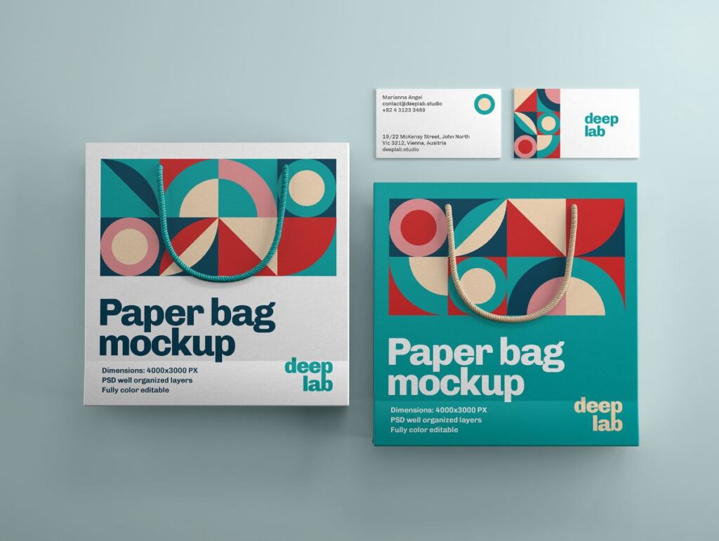 Paper-Bag-&-businesscard-branding-mockup