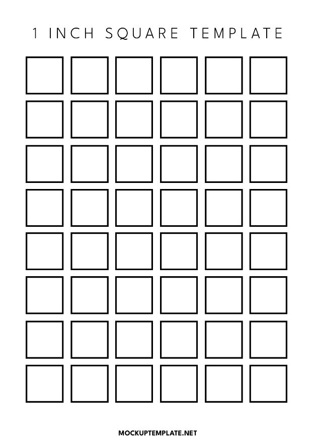 1 Inch Blank Square Template