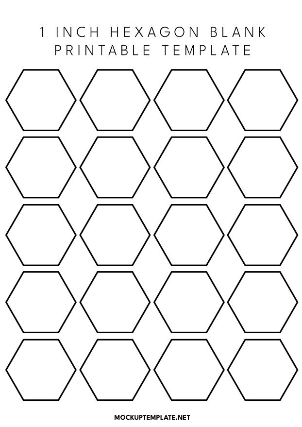 1 Inch Hexagon blank Printable Template