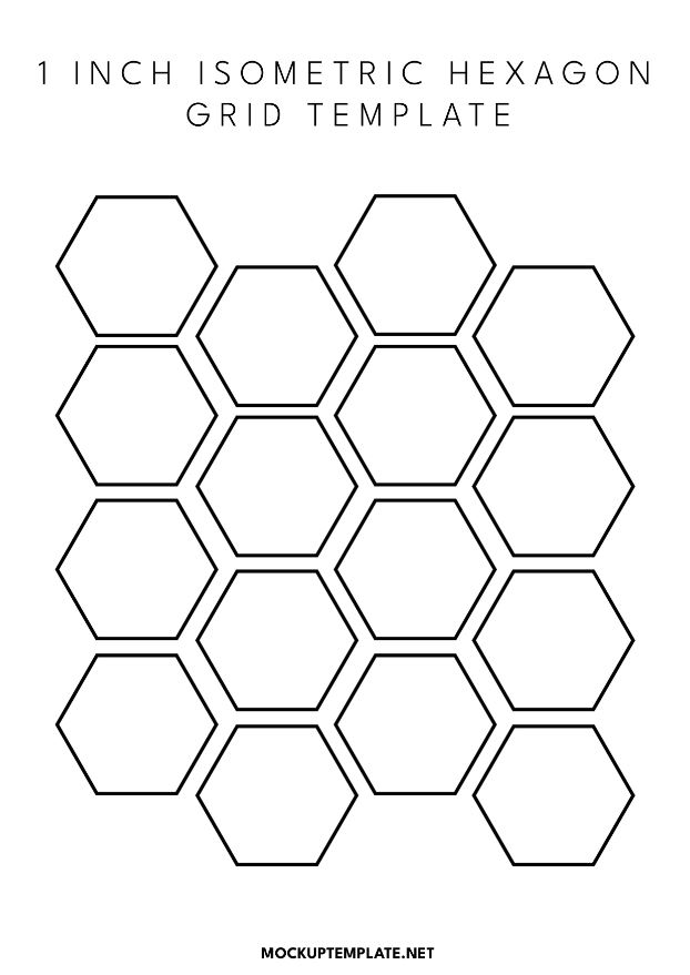 1 Inch Isometric Hexagon Grid Template