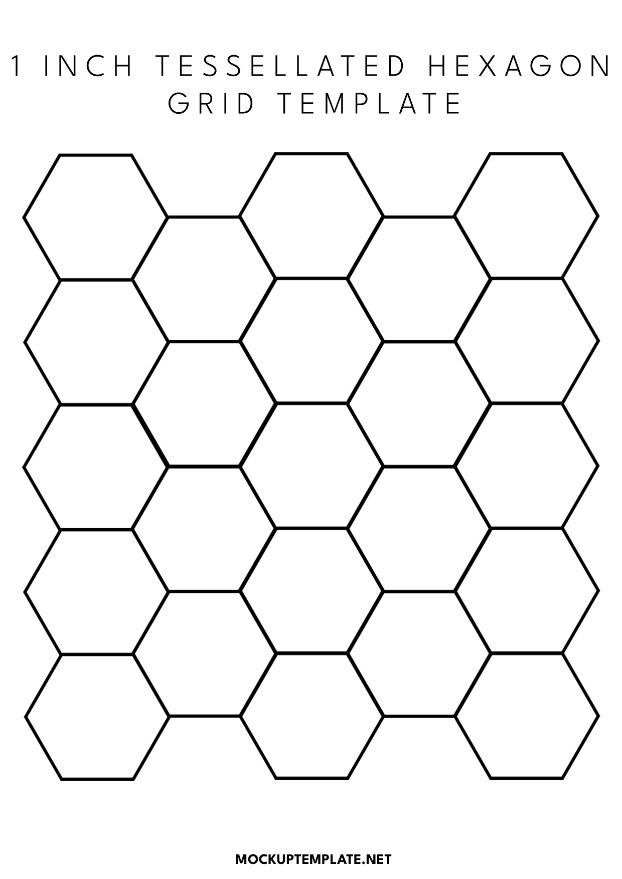 1 Inch Tessellated Hexagon Grid Template