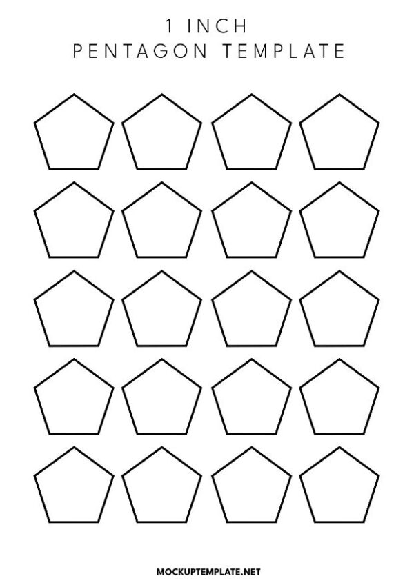 1 inch Pentagon Templates