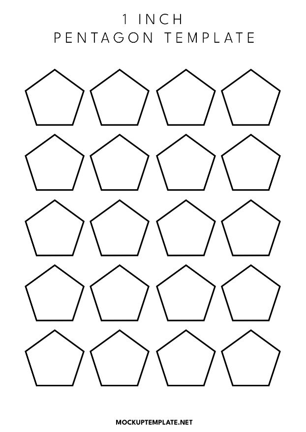 1 inch Pentagon Templates