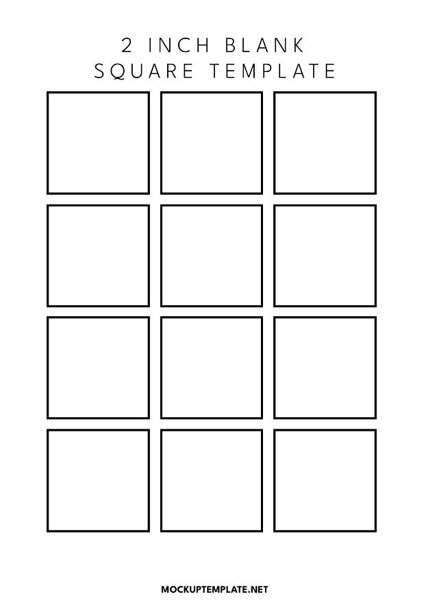 2 Inch Blank Square Template Printable