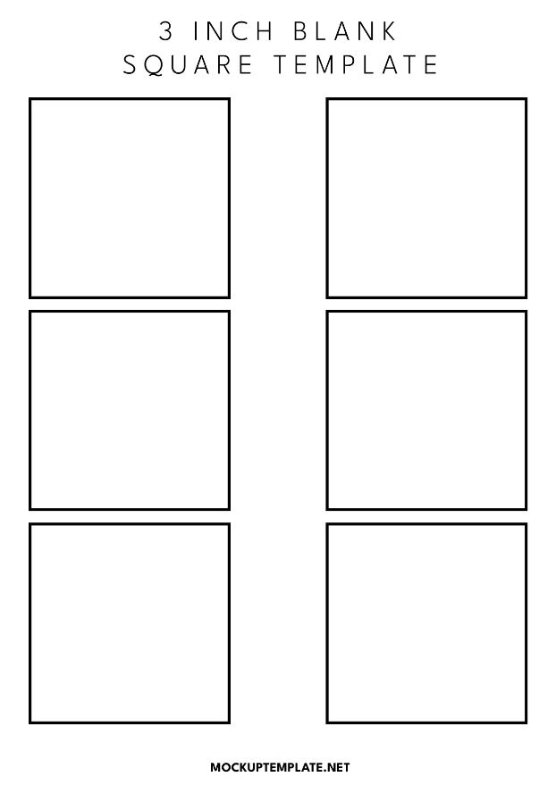 3 Inch Blank Square Template Printable