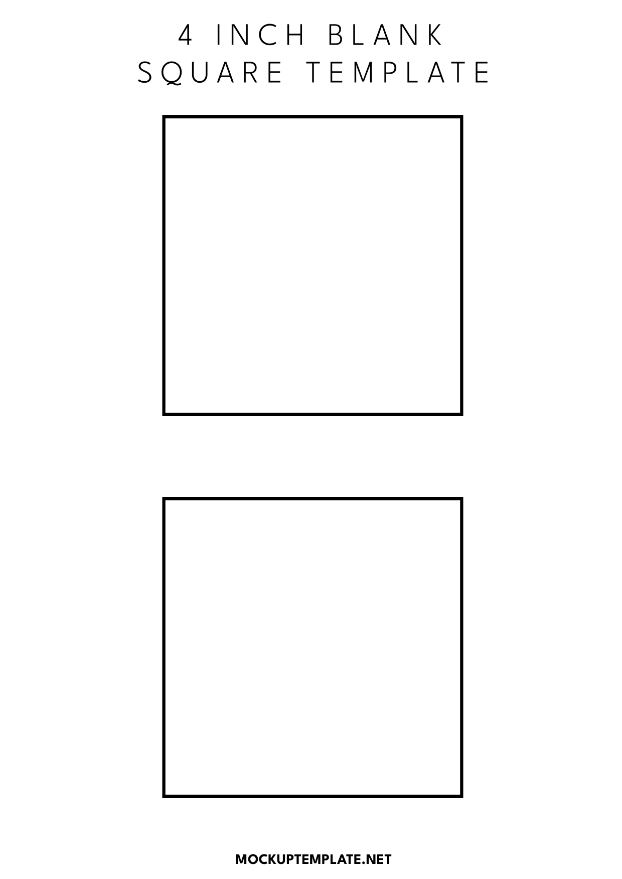 4 Inch Blank Square Template Printable