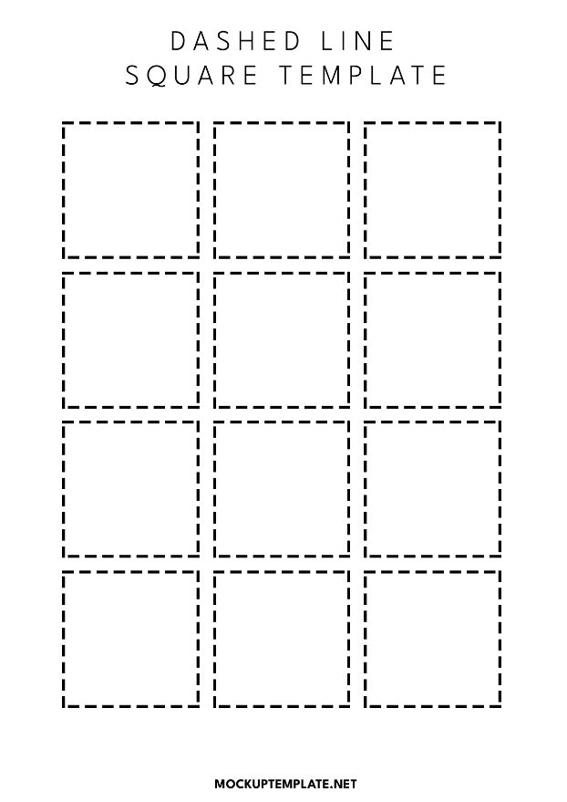 Dashed Line Square Template Printable