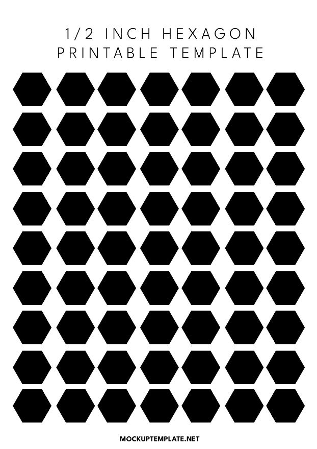 Half Inch Hexagon Printable Template