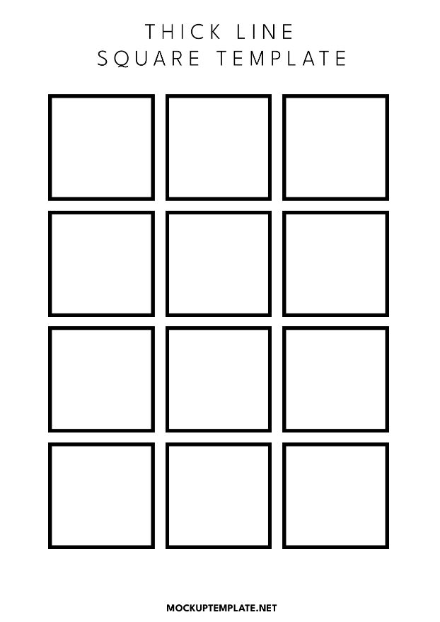 Thick Line Square Template Printable