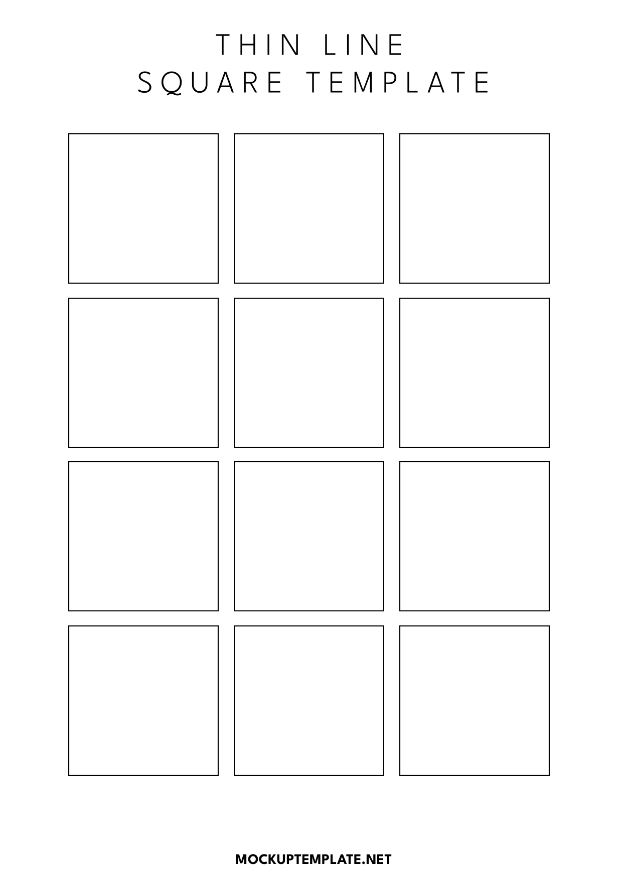 Thin Line Square Template Printable