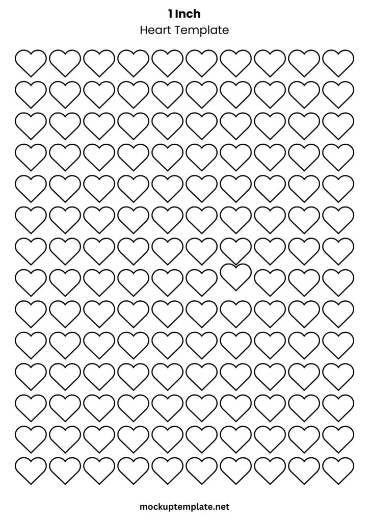 1 Inch Printable Heart Template