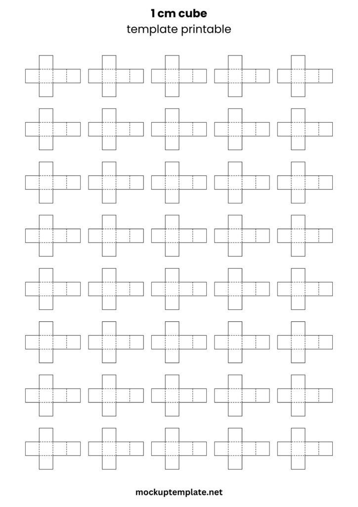 1 cm cube template printable