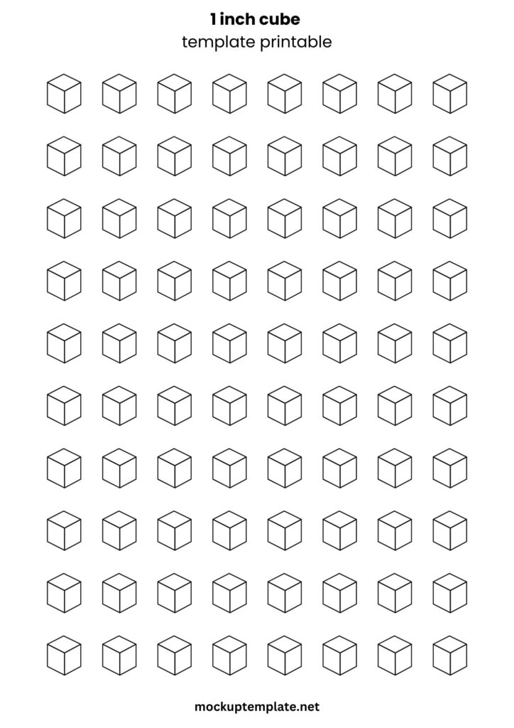 1 inch cube template printable