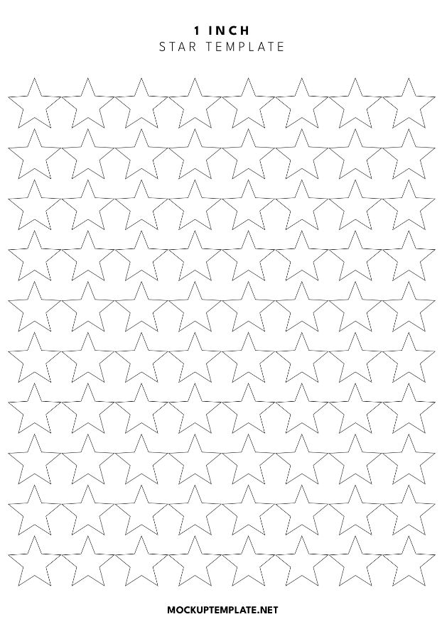 1 inch printable Star Template