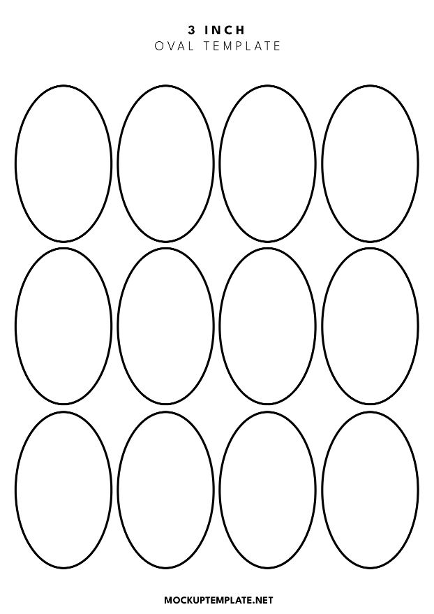 3 inch printable oval template