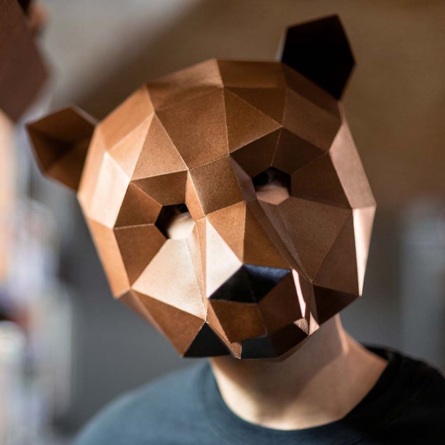 3D Bear Mask Template Free