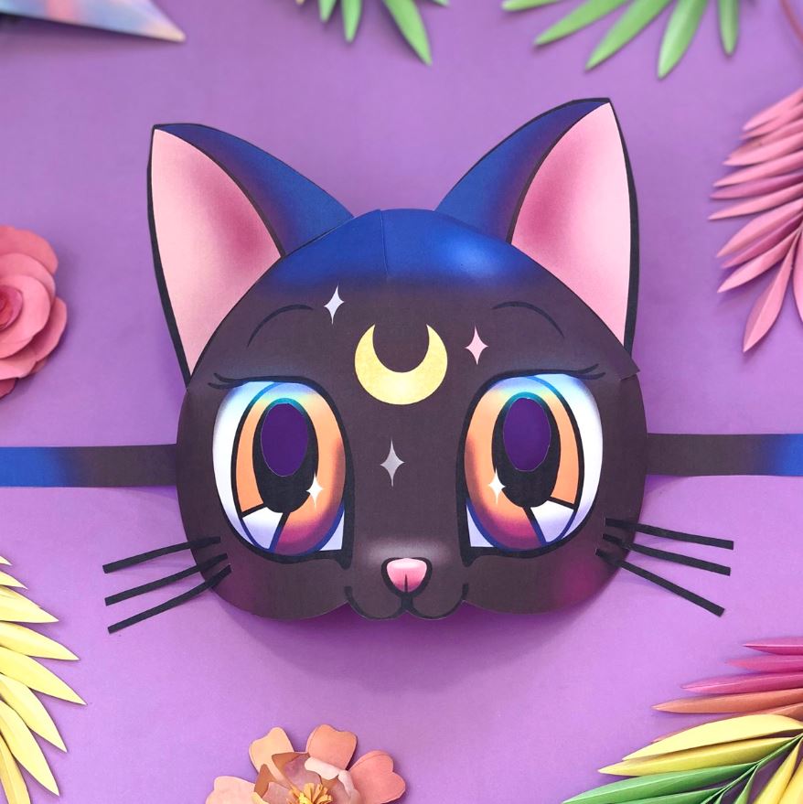 3D Cat Mask Template free