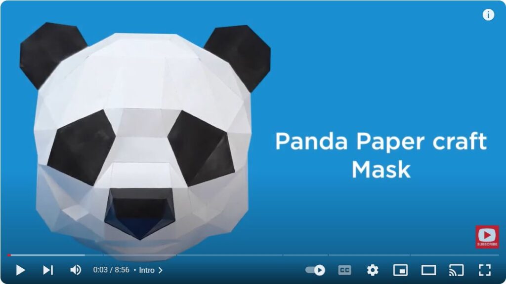 3D Panda Mask Template