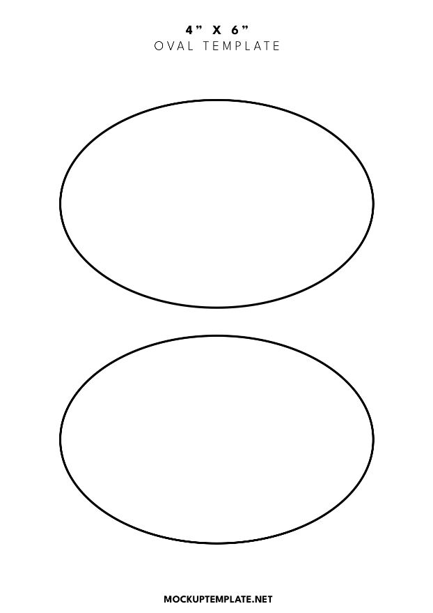 4 X 6 inch printable oval template