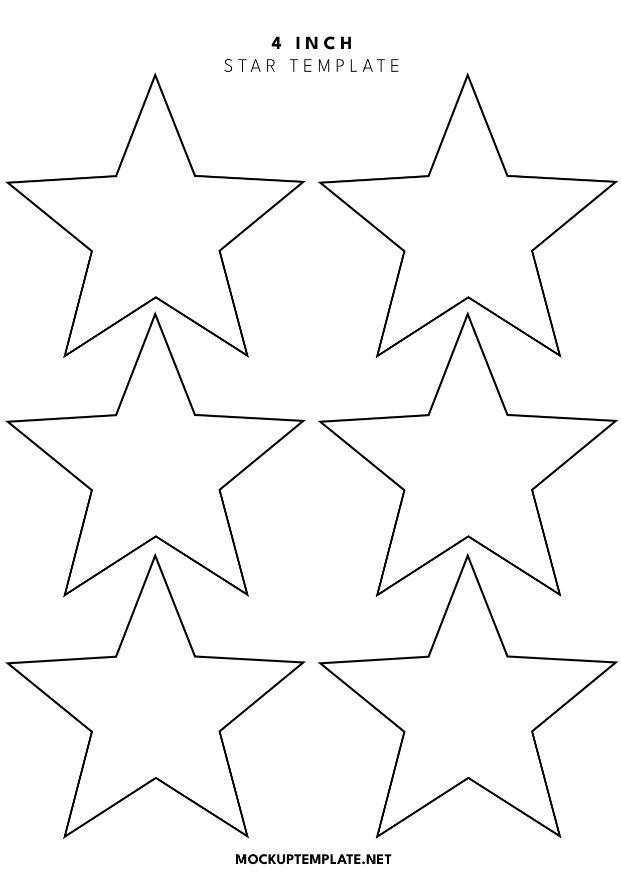 4 inch printable Star Template