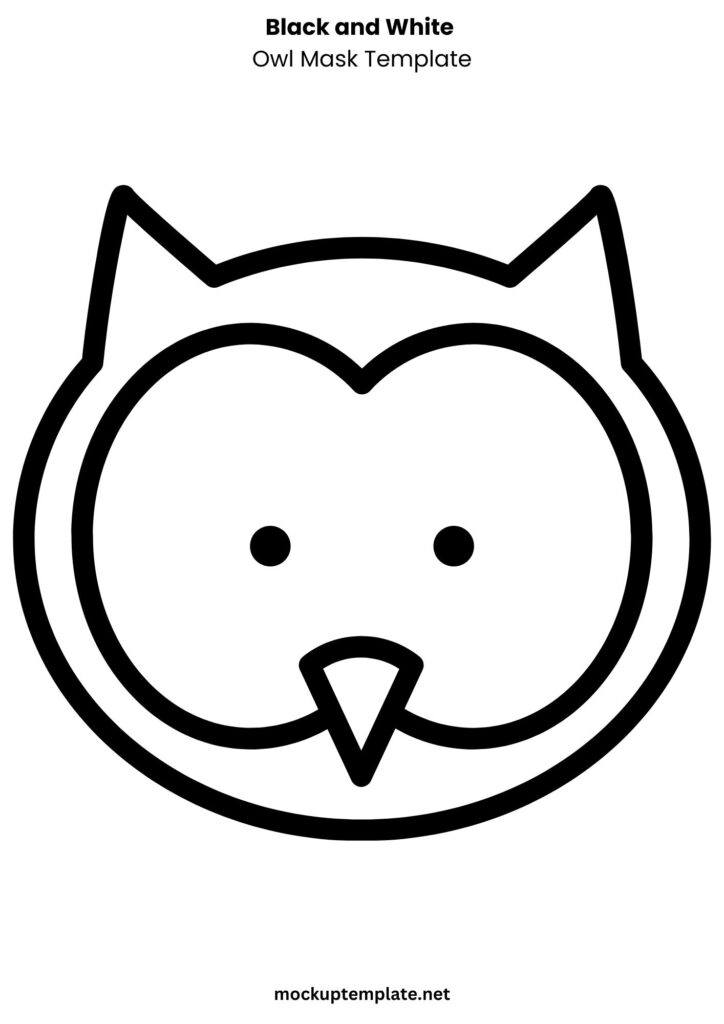 Black and White Owl Mask Template