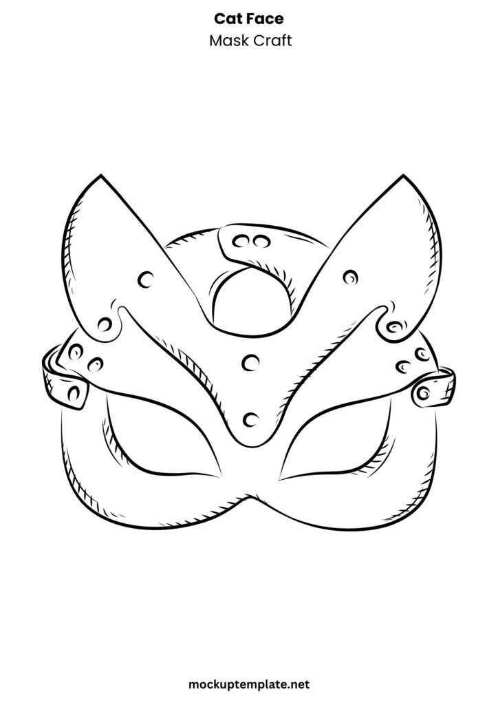 Cat Face Mask Craft template