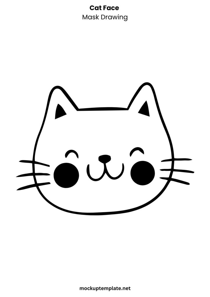 Cat Face Mask Drawing Template