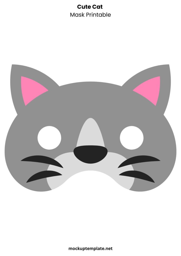 Cute Cat Mask Printable