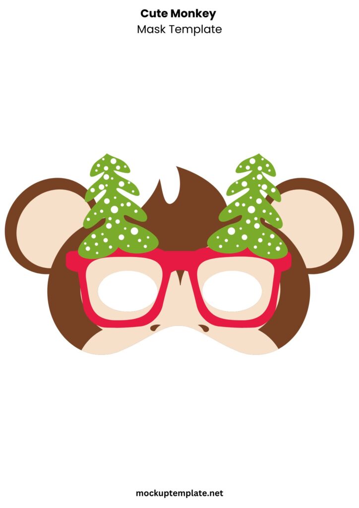 Cute Monkey Mask Template