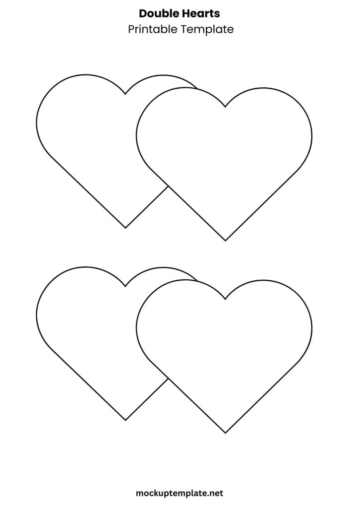 Double Hearts Printable Template