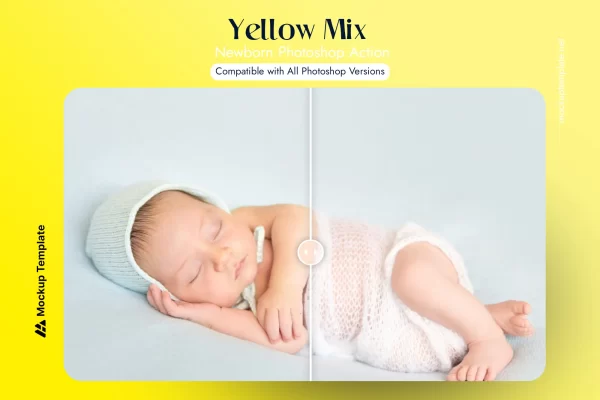 Yellow Mix Newborn Photoshop Action - Image 2