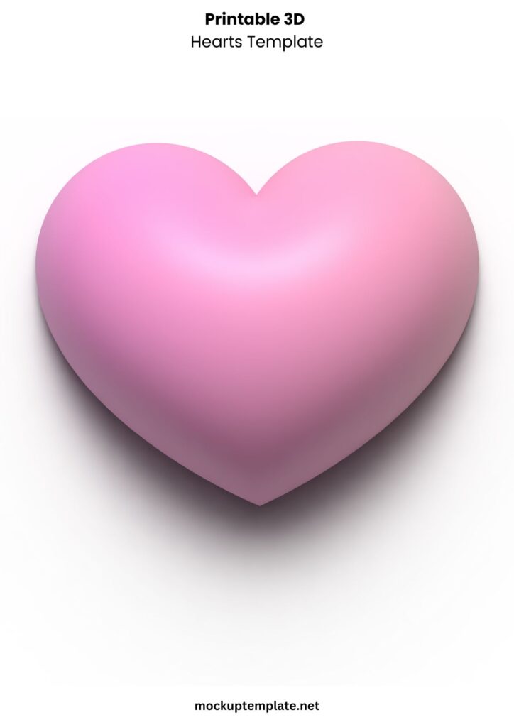 Printable 3D Hearts Template