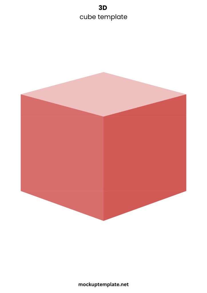 Printable 3D cube template