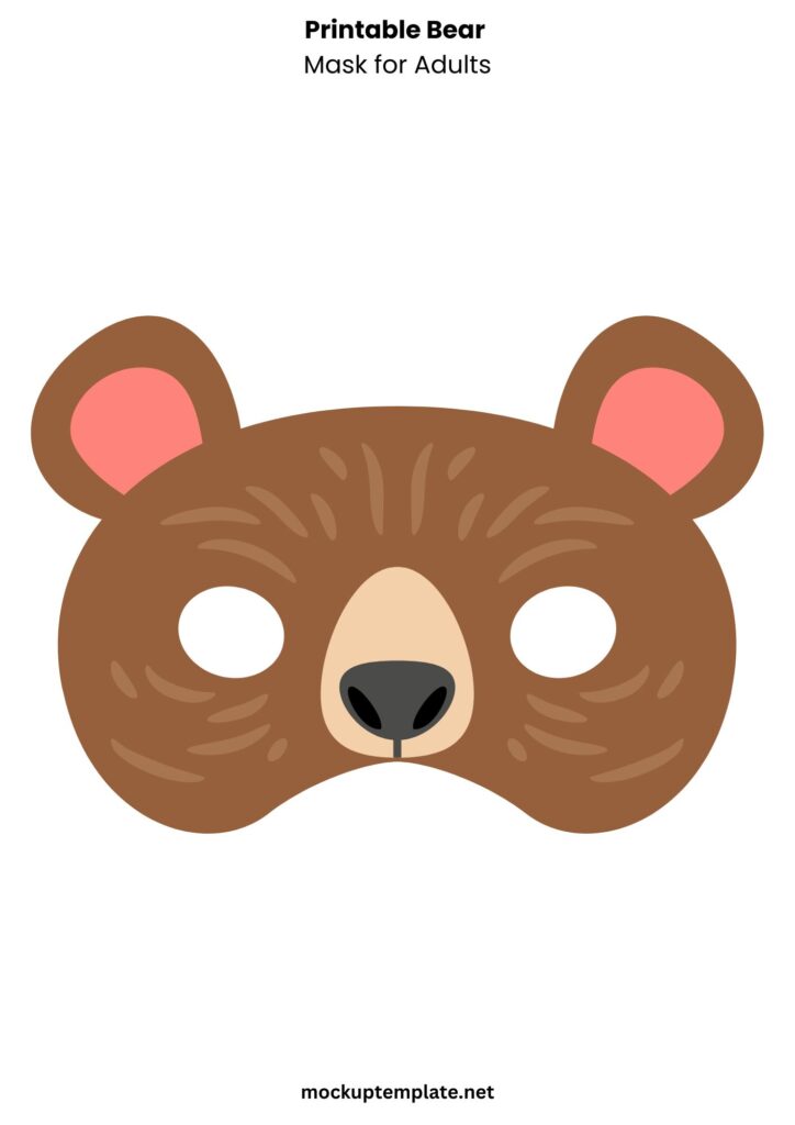 Printable Bear Mask for Adults