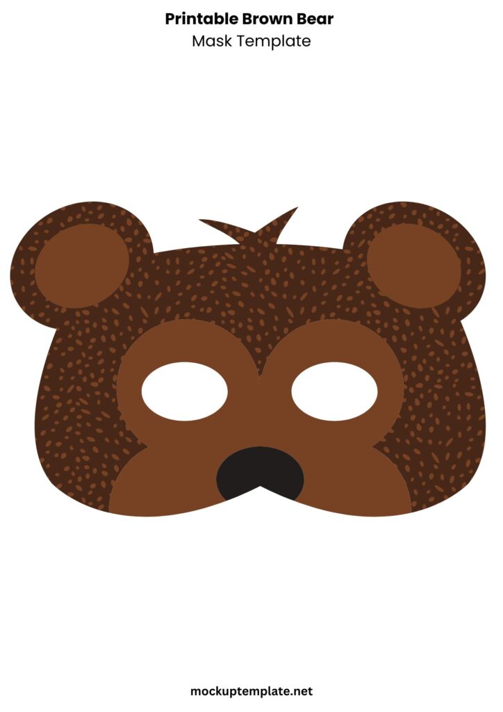 Printable Brown Bear Mask Template