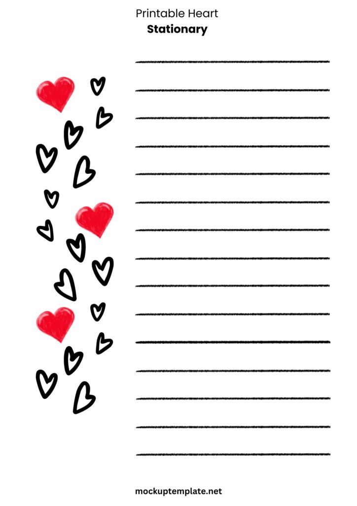 Printable Heart Stationary Template