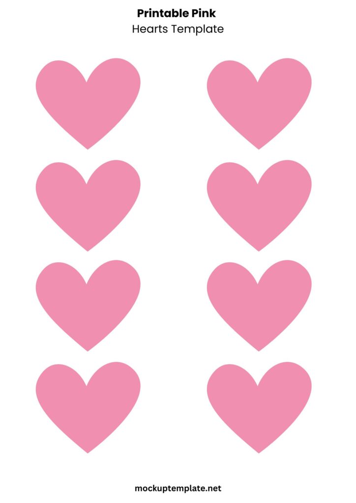 Printable Pink Hearts Template