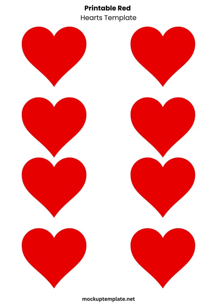 Printable Red Hearts Template