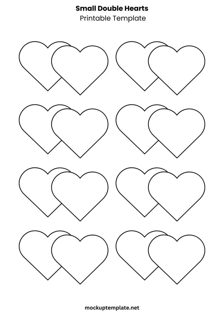 Small Double Hearts Printable Template