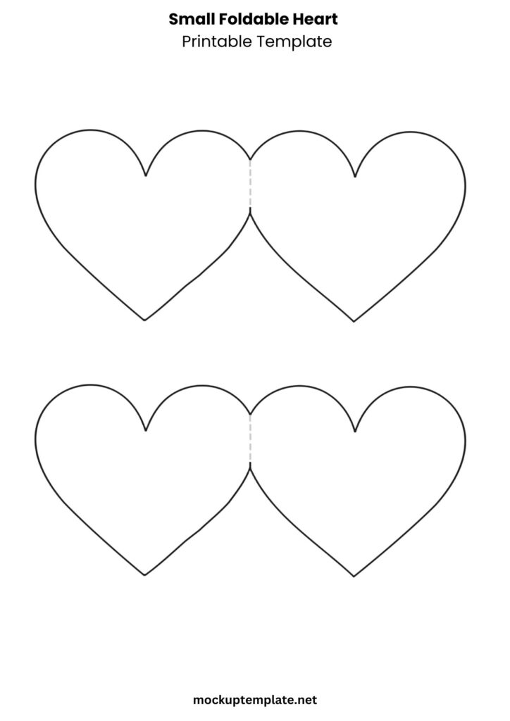 Small Foldable Heart Printable Template