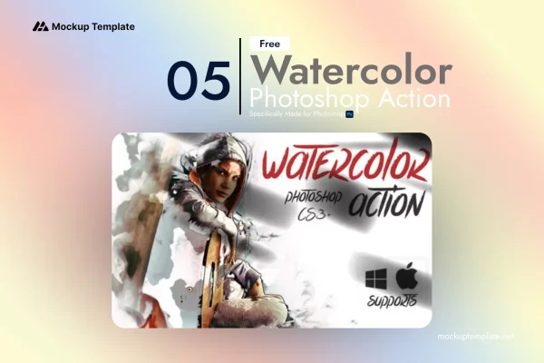 Watercolour effect action photoshop