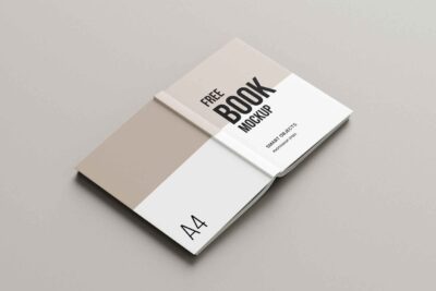 6 Hardcover Book Mockup Free Download