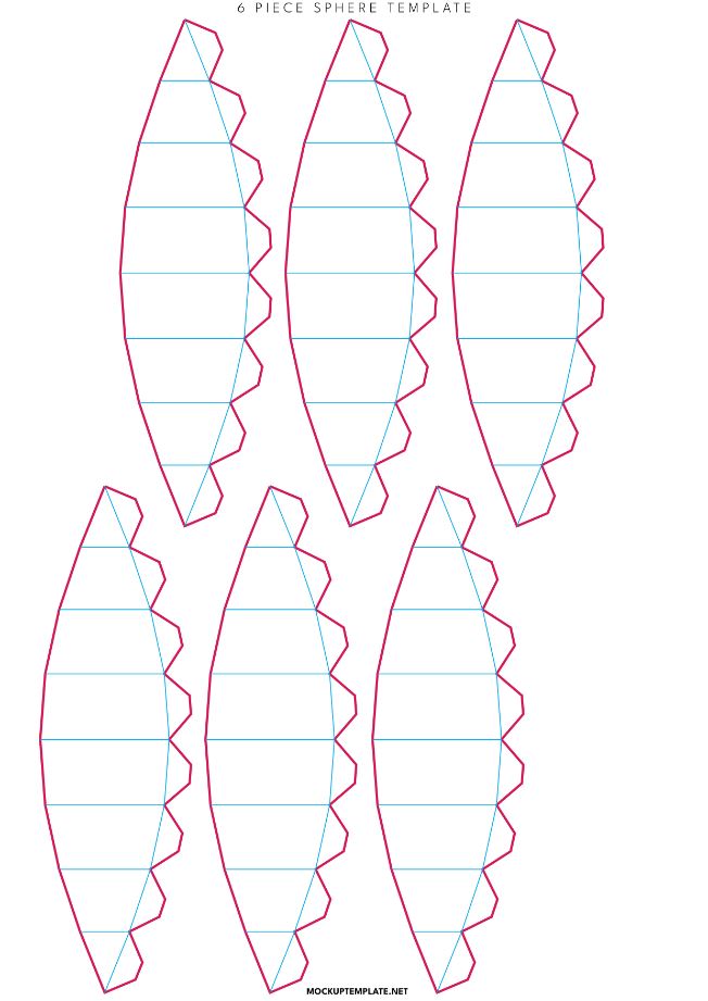 6 piece sphere template