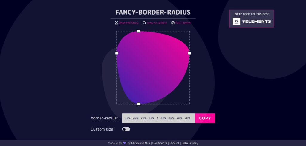 9Elements CSS Border Radius Tool