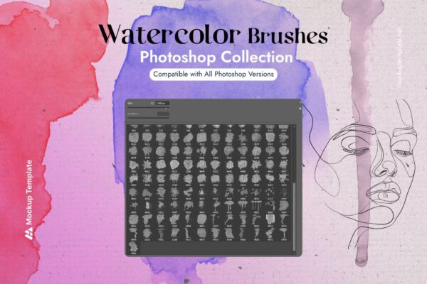 200+ Watercolor Brushes Photoshop (FREE) - Image 2