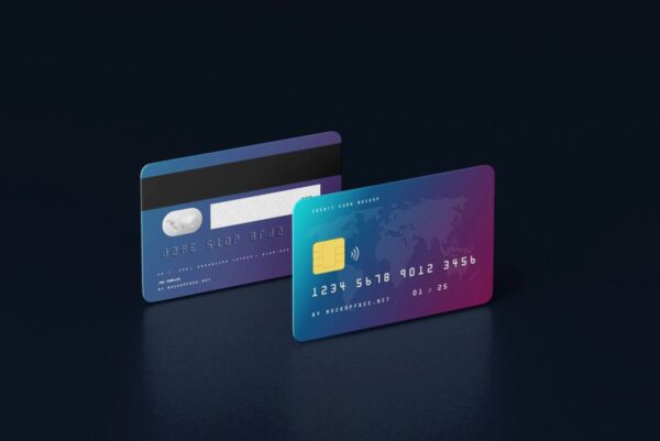 5 Credit Card Mockups in Front and Perspective Views 02