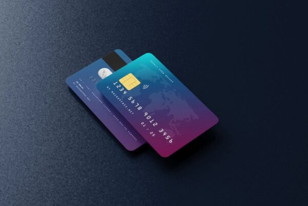 5 Credit Card Mockups in Front and Perspective Views 03