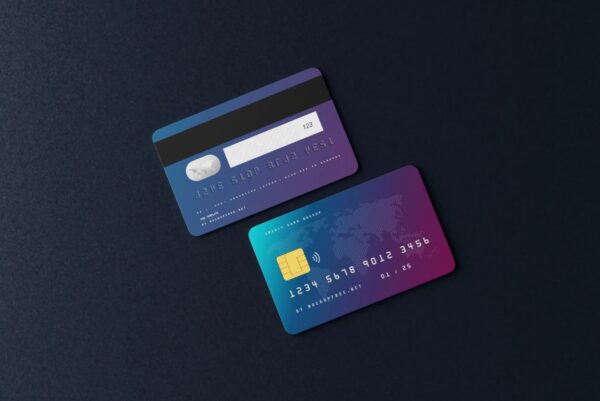 5 Credit Card Mockups in Front and Perspective Views 04